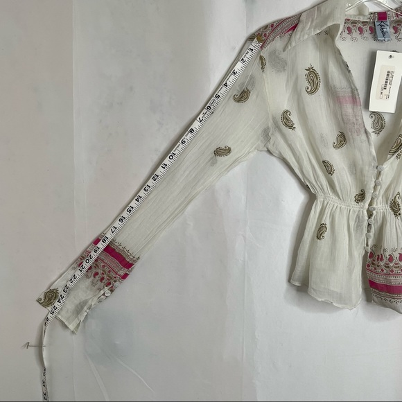 Kablan Pullover Collared Shirt Fitted Waist Button down Front Size 4 - Picture 6 of 9